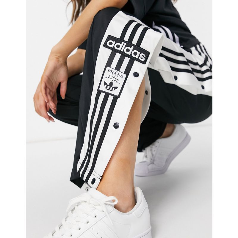 Donna CFKZM adidas Originals - adibreak - Pantaloni sportivi neri con bottoni a pressione sui lati