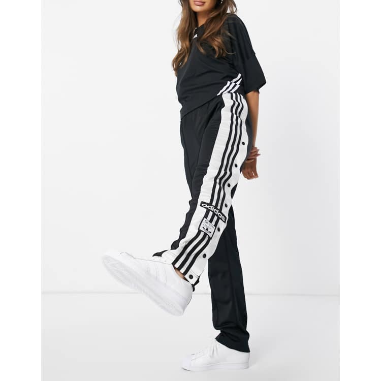 adidas Originals adibreak Pantaloni sportivi neri con bottoni a pressione sui lati