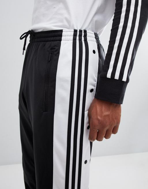 Adidas originals joggers with poppers black sale