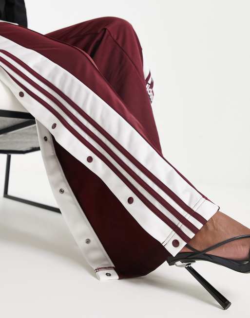 adidas Originals adibreak popper track pants in burgundy