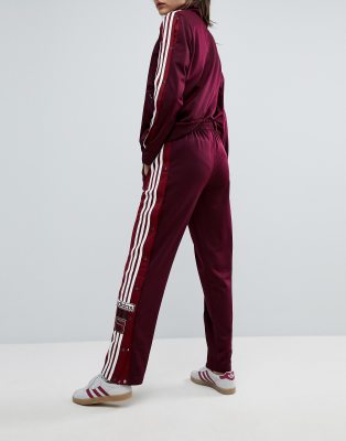 burgundy adidas pants womens