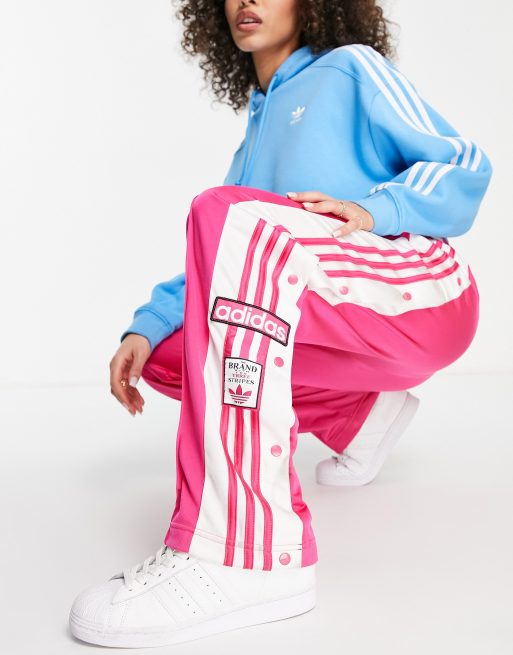 Adidas pink store popper pants