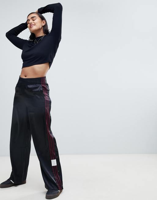 Nike Glam Dunk Popper Side Wide Leg Sweatpants in Black