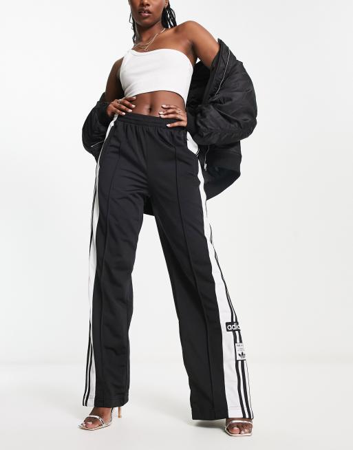 Adidas black store popper track pants