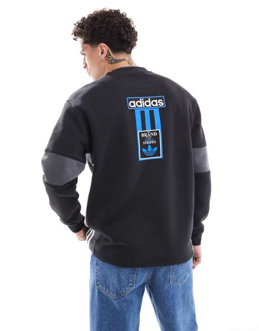 adidas Originals - Adibreak - Sweatshirt i sort/grå