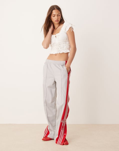 adidas Originals Adibreak track pants in grey and red 