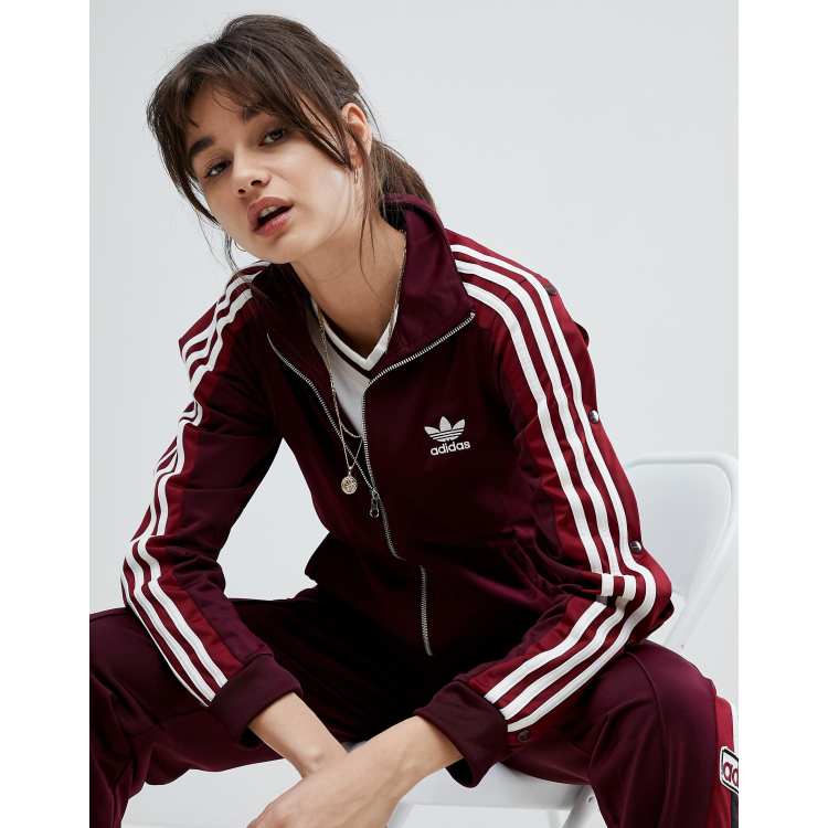 Adidas maroon & online pink satin track jacket