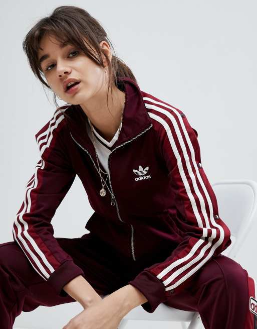 Maroon adidas store track jacket