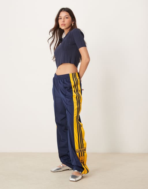 adidas Originals Adibreak track pants in navy and yellow 