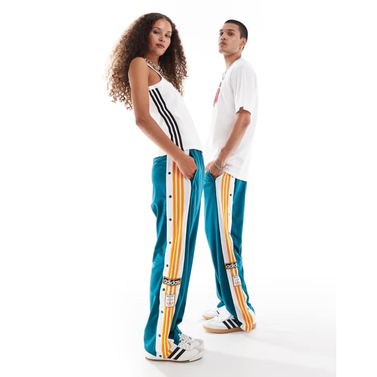 adidas Originals Adibreak track pants in teal with orange detail ASOS