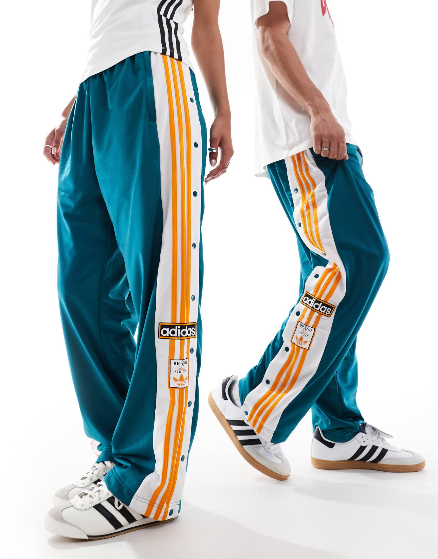 adidas Originals Adibreak track pants in teal with orange detail ASOS Price Checker