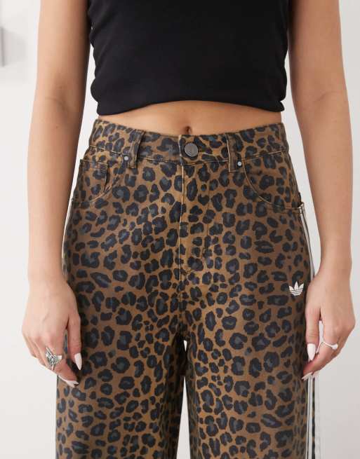 adidas Originals Adibreak wide leg jeans in leopard print | ASOS