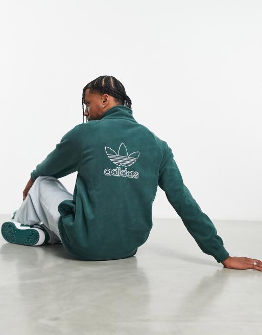 adidas Originals adicolor 1 2 zip fleece in green