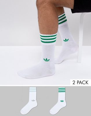 adidas Originals adicolor 2 Pack Crew Socks In Green CE5713 | ASOS