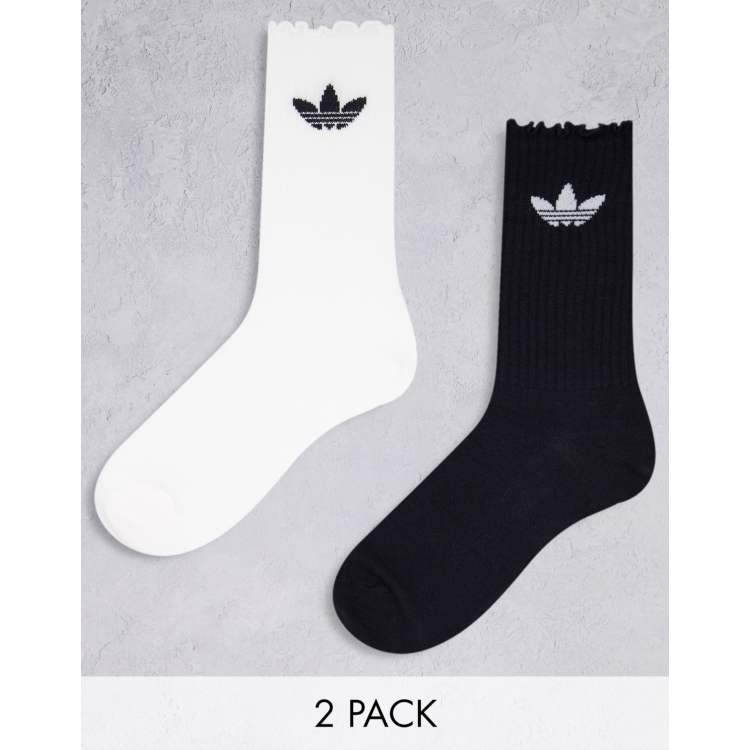 adidas Originals adicolor 2 pack ruffle crew socks in multi | ASOS