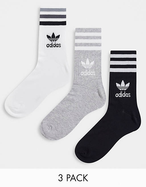 adidas Originals adicolor 3 pack ankle socks in multi | ASOS