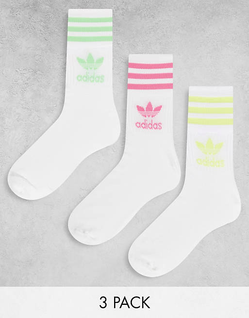 adidas Originals adicolor 3 pack mid length socks in multi