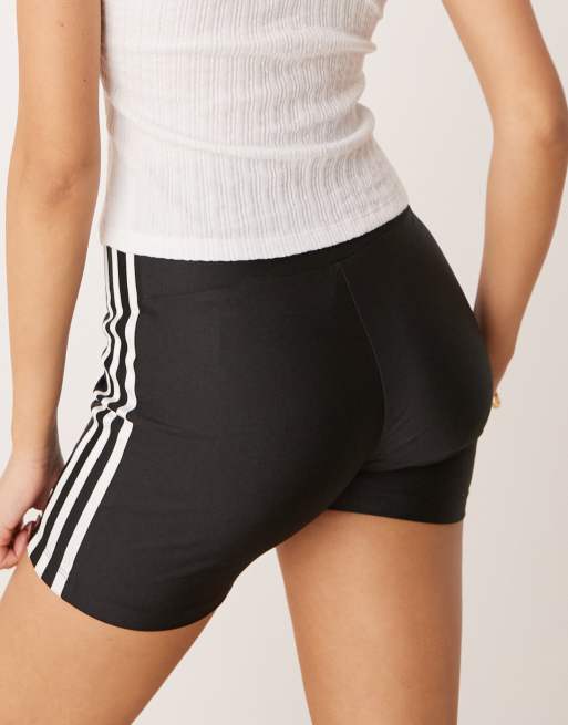 adidas Originals Adicolor 3 stripe booty shorts in black, 2 of 5