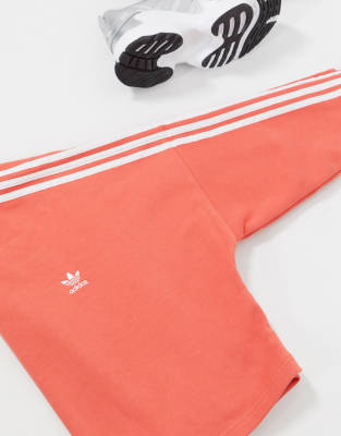 adidas 3 stripe orange crop hoodie