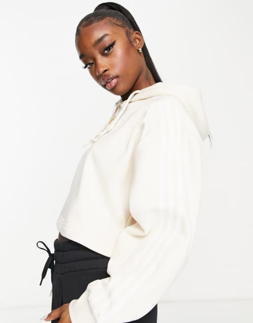 Adidas originals white cropped hoodie clearance