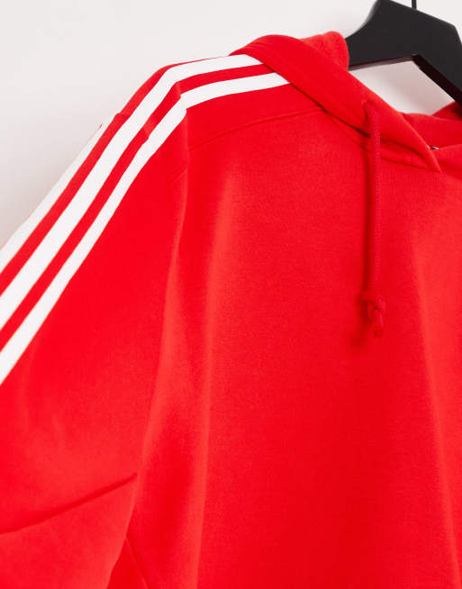 Adidas originals adicolor cropped hoodie in red new arrivals