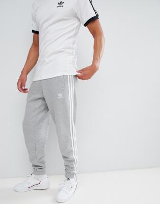 adidas 3 stripe grey joggers