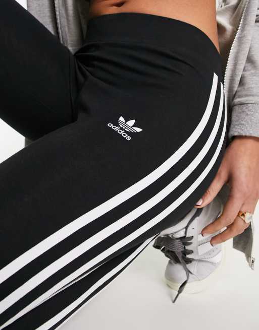 adidas Originals Adicolor 3 stripe leggings in black | ASOS