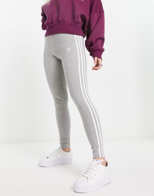 adidas Originals Adicolor stripe leggings in grey ASOS