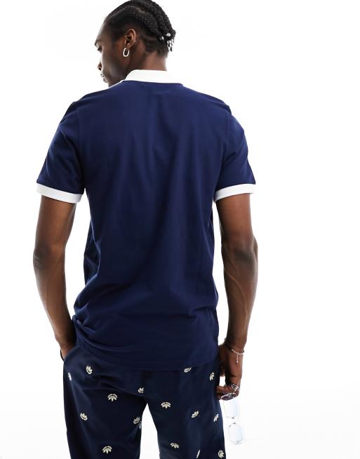 adidas Originals Adicolor 3 stripe polo shirt in navy | ASOS