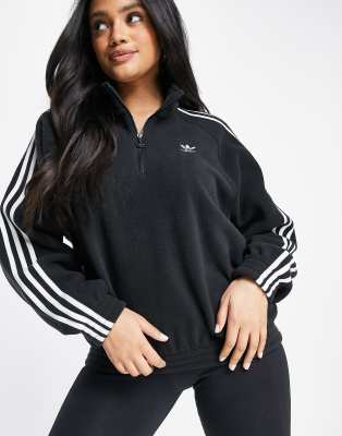 adidas 3 stripe quarter zip sweater