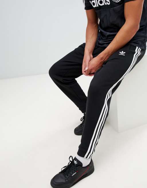 adidas Originals adicolor 3 Stripe Sweatpants In Black CW2981