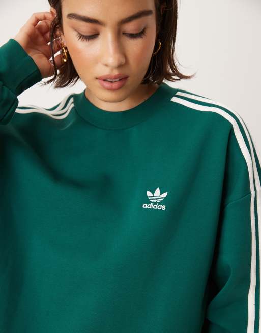 adidas Originals Adicolor stripe sweatshirt in green ASOS