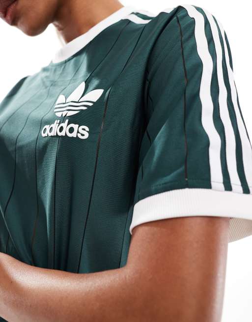 adidas Originals Adicolor 3 stripe t-shirt in dark green | ASOS