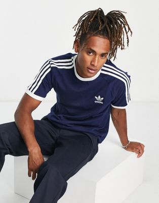 adidas Originals Adicolor 3 stripe t-shirt in navy - ASOS Price Checker