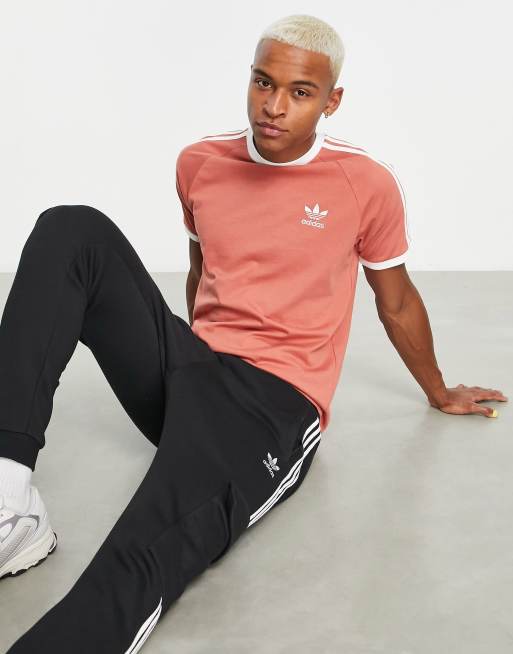 T shirt adidas 3 stripes orange store