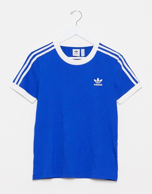 adidas Originals adicolor 3-Stripe T-shirt in royal blue | ASOS
