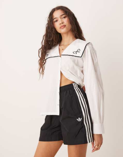 adidas Originals Adicolor 3 stripe woven shorts in black - view 1
