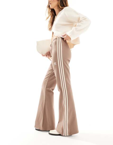 adidas Originals Adicolor 3-Stripes Flared Track Pants in brown - view 1