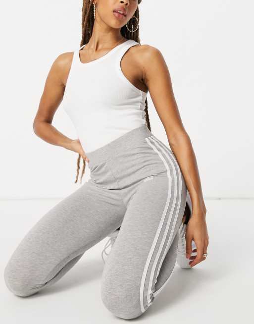 Gray adidas 3 outlet stripe leggings
