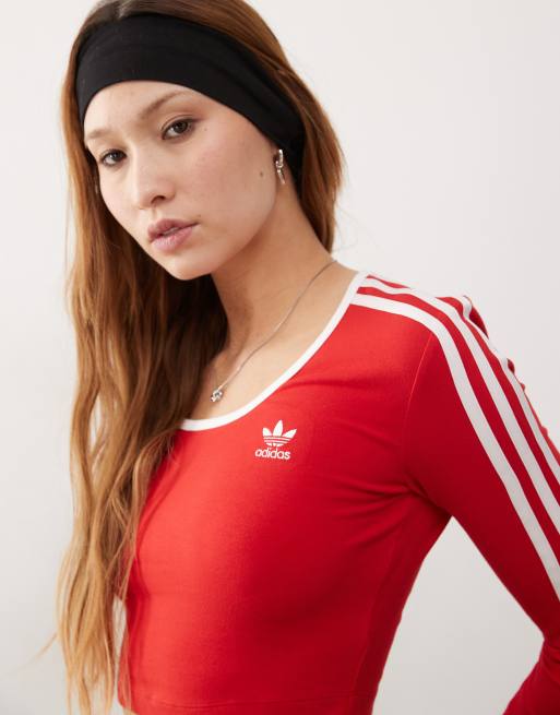 25SS新作人気【ADIDAS】ADICOLOR 3S LONG SLEEVE CROP TEE adidas Originals Adicolor 3-Stripes Long Sleeve Crop Tee in