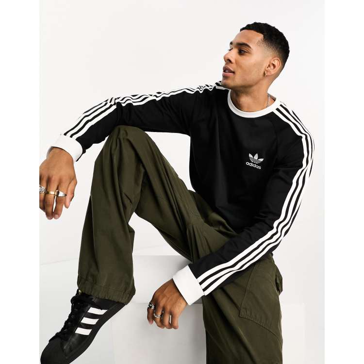 ☆Adidas☆Adicolor 3-Stripes V-Neck Slim Tee Black Adidas Originals Adicolor 3-Stripes V-Neck Slim Tee XL - POIZON