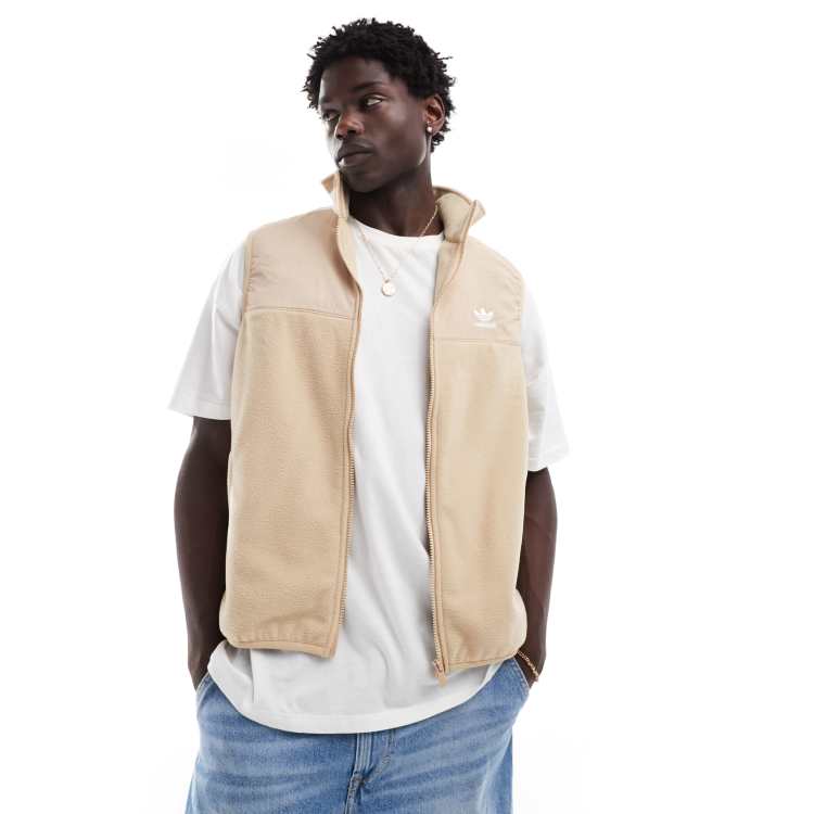 ★adidas★ 3S Microfleece Vest Magic Beige adidas Originals Adicolor 3-stripes Microfleece Vest in