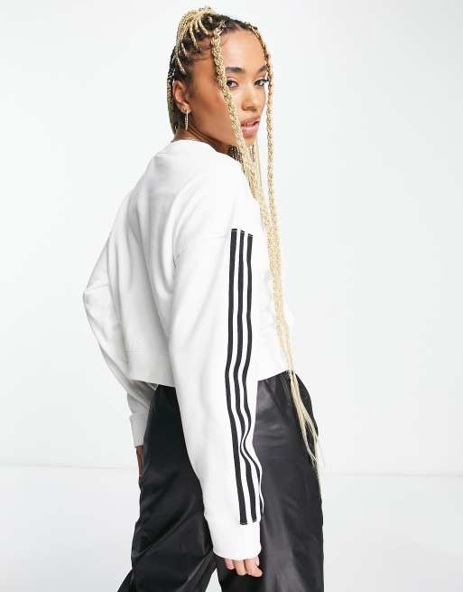 white 3-Stripes adicolor sweatshirt in ASOS | short adidas Originals