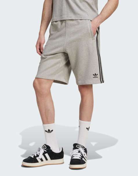 adidas Originals Adicolor 3-stripes shorts in medium grey heather / black - view 1