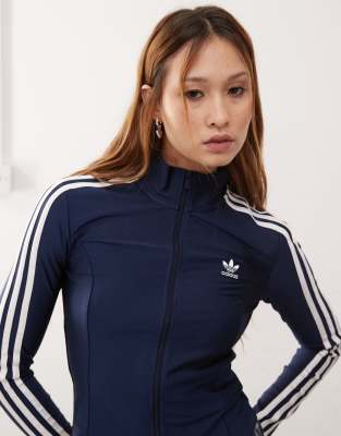 adidas Originals Adicolor 3-Stripes Slim Track Top in blue