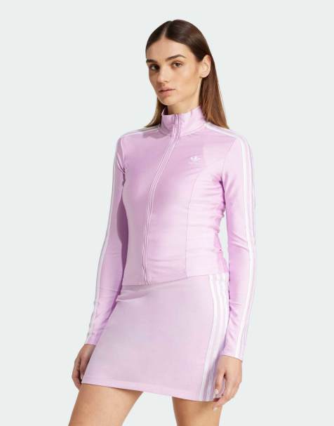adidas Originals Adicolor 3-stripes slim track top in light orchid - view 1