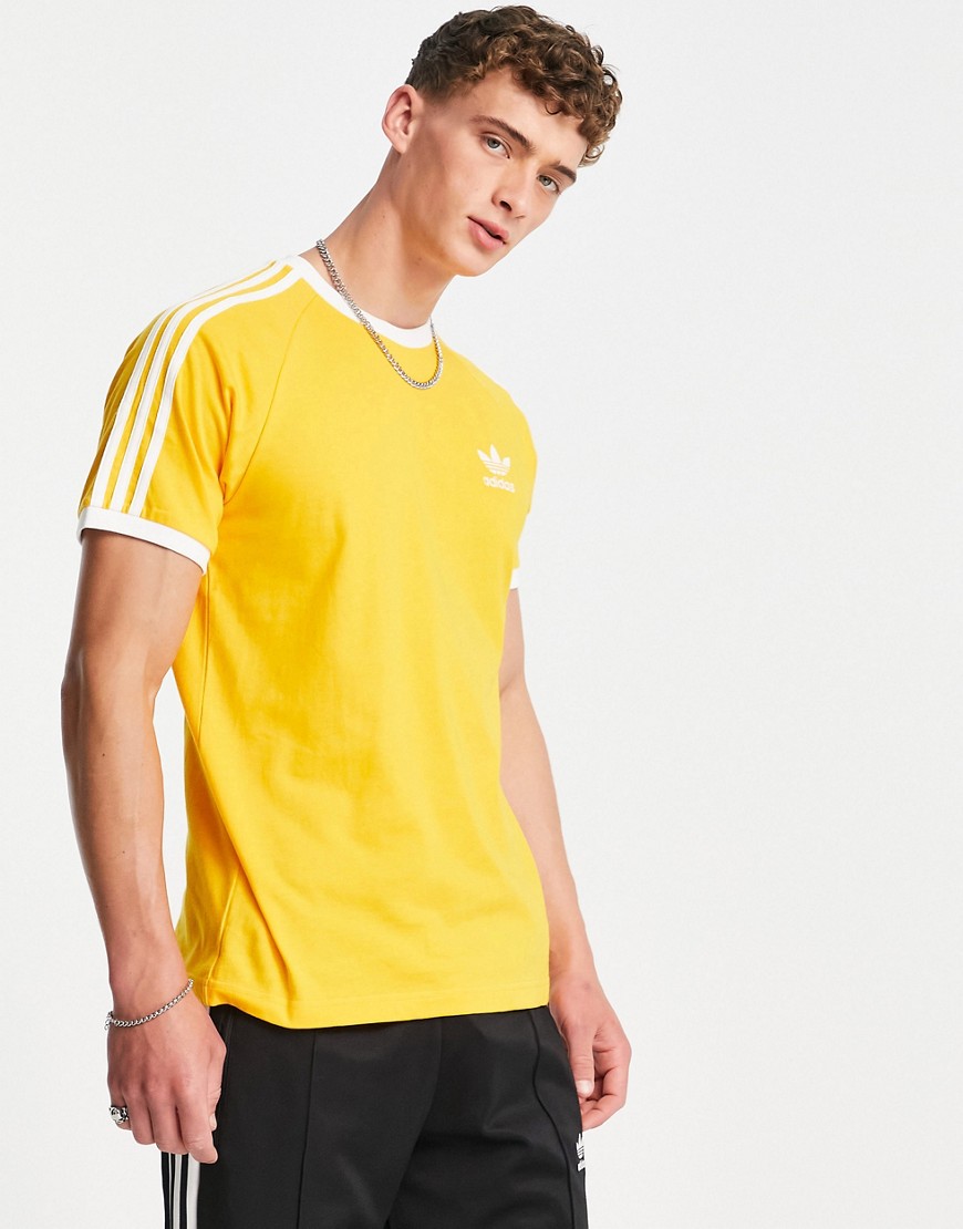 adidas Originals adicolor 3-Stripes T-shirt in collegiate gold