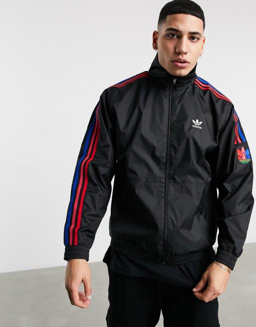 Adidas trefoil jacket black new arrivals