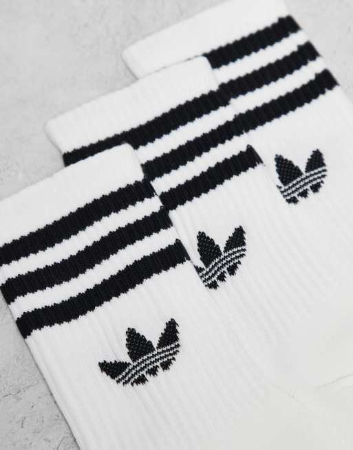 adidas Originals – adicolor – 3er-Pack Crew-Socken in Weiß mit Dreiblattlogo, 2 von 3