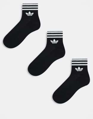 adidas Originals - adicolor - 3er-Pack Knöchelsocken in Schwarz mit Dreiblattlogo